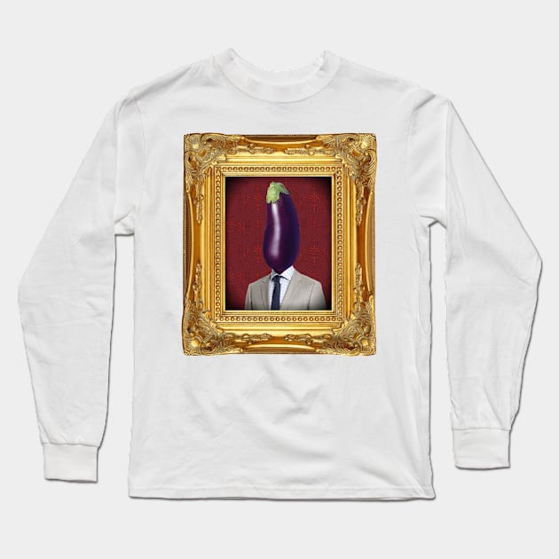 Aubergine Man in Vintage Frame Long Sleeve T-Shirt by FaceTheStrange